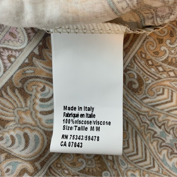 Rosemarine Maxi Tiered Skirt Paisley Italy Size Medium Brown Beige Boho Romantic - Picture 9 of 11